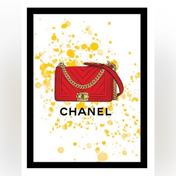 CHANEL PURSE FRAMED PRINT EXCLUSIVE FROM FAIRCHILD PARIS LIMITED EDITION - Picture 7 of 7